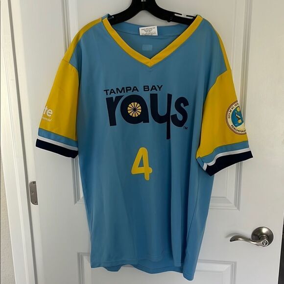 Tampa Bay Rays Blue and Yellow Jersey SNELL 4 - Picture 1 of 7